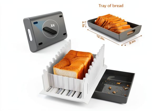 YONGAIJIA Bread Slicer Manual Stainless Steel Storage Tray-7