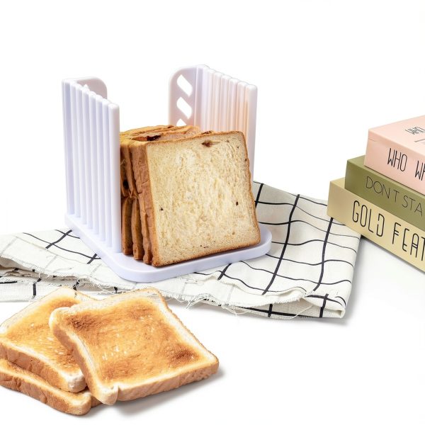 Bagentry Bread Slicer Manual ABS White Uniform Cutting Guide-6