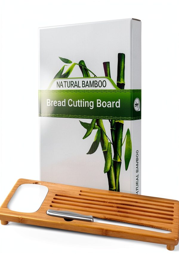 Bamboo Bread Board BAMBOO LAND Eco-Friendly with Knife Dish-6