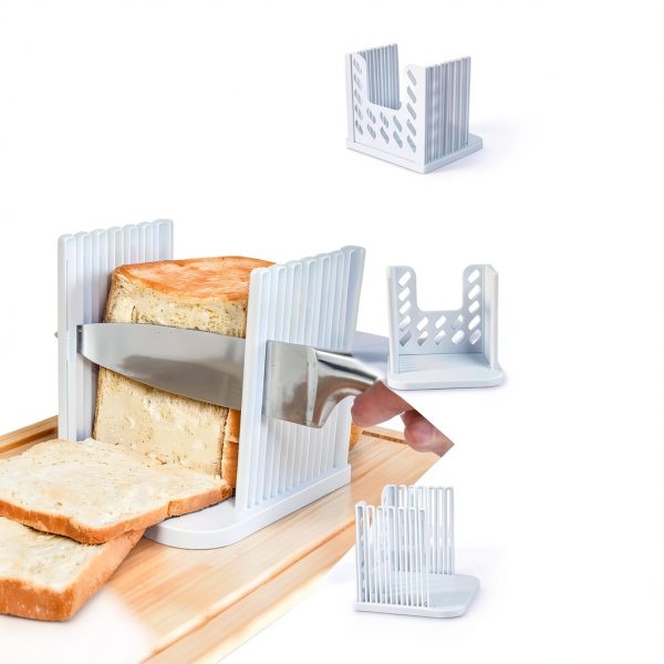 Bagentry Bread Slicer Manual ABS White Uniform Cutting Guide-2