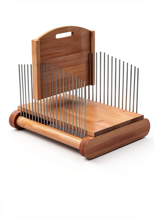 NiHome Bamboo Bread Slicer Stainless Steel Adjustable-5