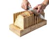 SECOAT Wooden Bread Slicer Kit Adjustable Storage Yellow-5