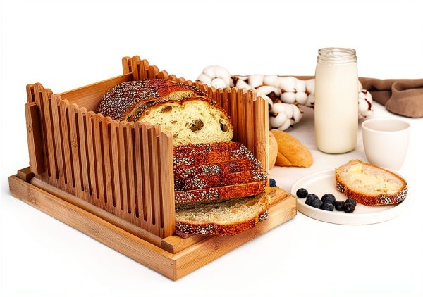 WUNDWAVE VIEW Bamboo Bread Slicer Eco Friendly Foldable-6