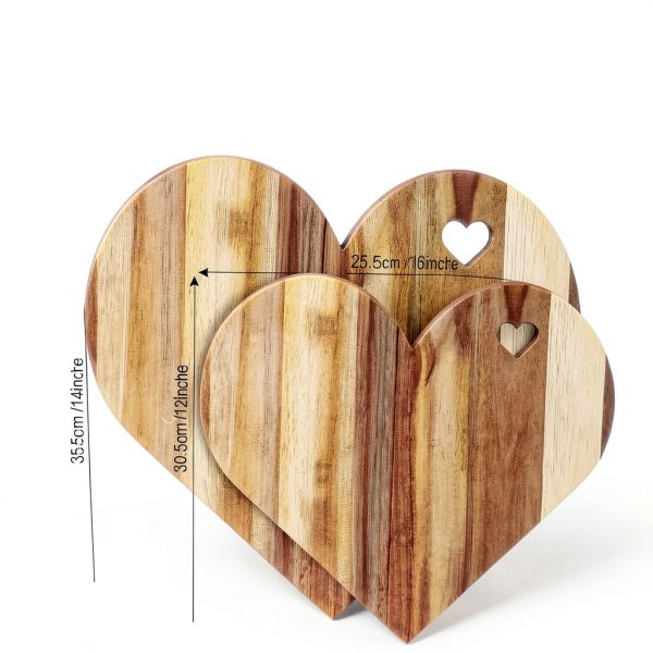 Patelai Acacia Wood Heart Cheese Board Eco Friendly-1