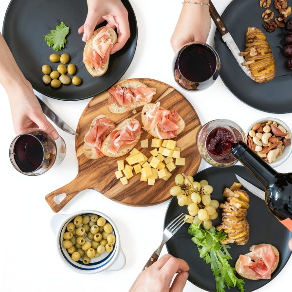 EVNSIX Acacia Wood Cutting Board Round Eco Friendly-4