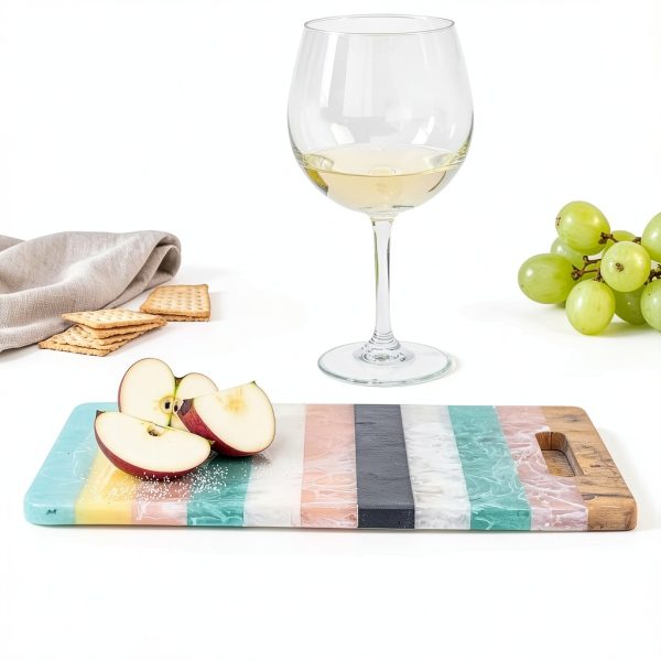 Creative Co-Op Resin Cheese Board Modern Multicolor Serving-3