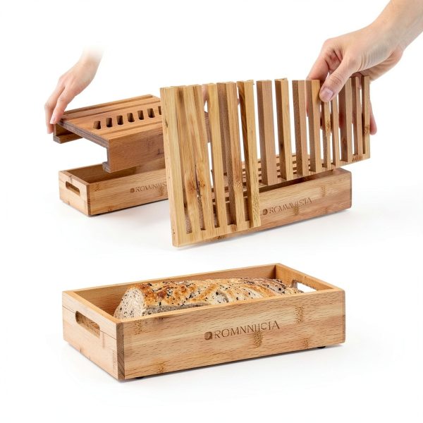 Bamboo Bread Slicer ORGANIVISTA Adjustable Manual-3