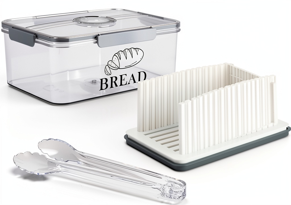 Gdfjiy bread slicer box on a kitchen counter