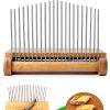 NiHome Bamboo Bread Slicer Stainless Steel Adjustable-4