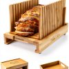 SECOAT Wooden Bread Slicer Kit Adjustable Storage Yellow-0