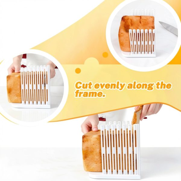 Bagentry Bread Slicer Manual ABS White Uniform Cutting Guide-4