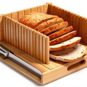 Bamboo Bread Slicer RYTOXILO Adjustable Square-0