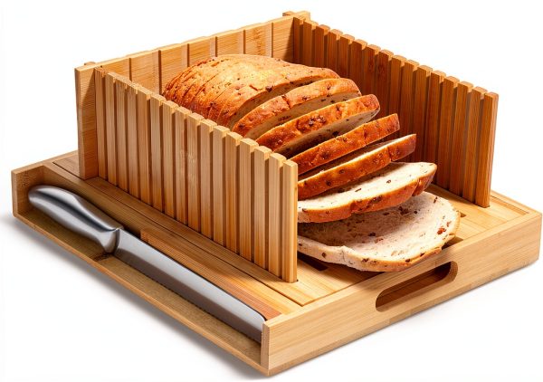 Bamboo Bread Slicer RYTOXILO Adjustable Square-0