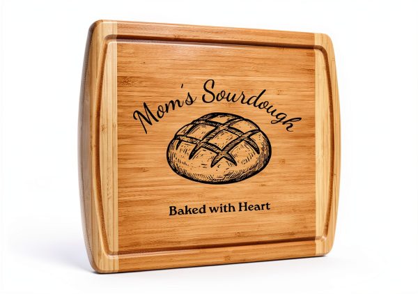 Bambüsi Personalized Bamboo Bread Board Set with Knife-1