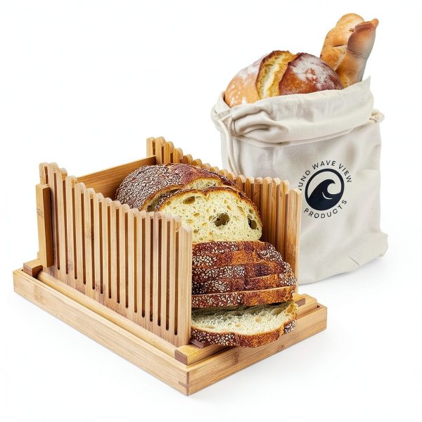 WUNDWAVE VIEW Bamboo Bread Slicer Eco Friendly Foldable-7