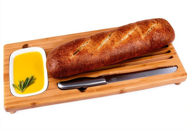 Bamboo Bread Board BAMBOO LAND Eco-Friendly with Knife Dish-0