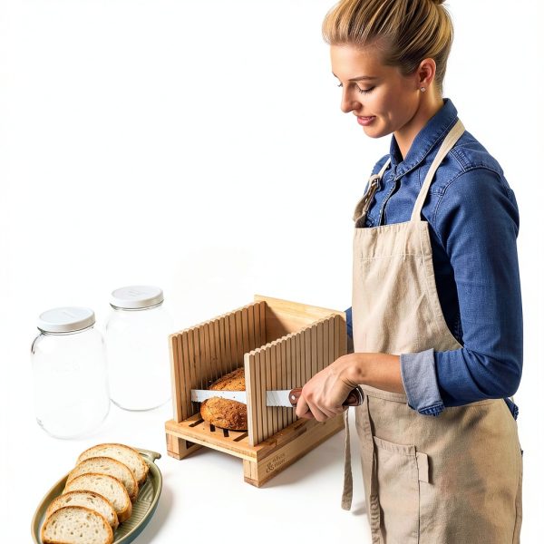 Bread Slicer Bamboo Adjustable Width Albert&Grace for Home-1