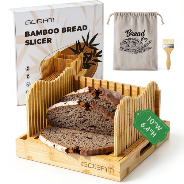 Bamboo Bread Slicer GOBAM Adjustable Kitchen Tool-0