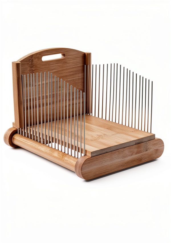 NiHome Bamboo Bread Slicer Stainless Steel Adjustable-1