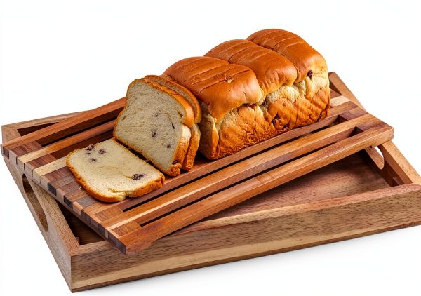 VZODESR Acacia Wood Bread Board with Crumb Tray-0