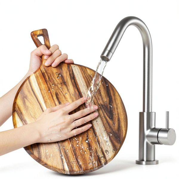 EVNSIX Acacia Wood Cutting Board Round Eco Friendly-6