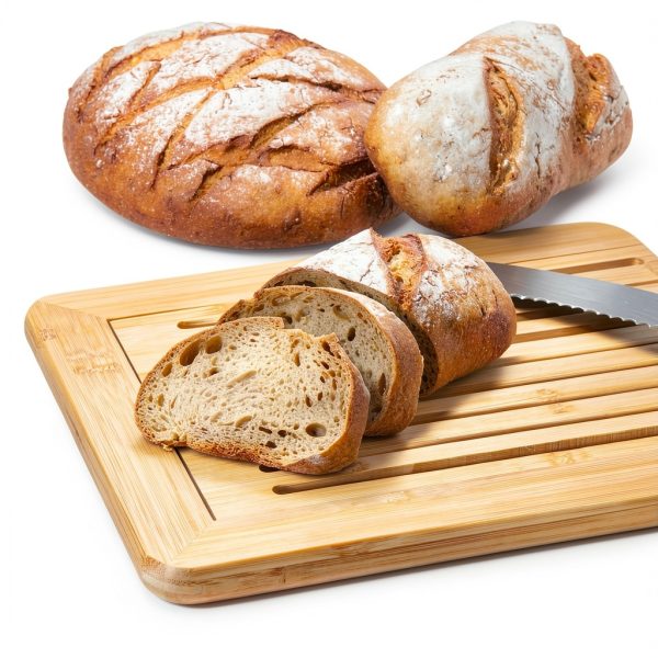Bamboo Bread Board RoyalHouse Rectangular Crumb Catcher-3