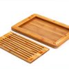 Bamboo Bread Board RoyalHouse Rectangular Crumb Catcher-2