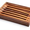 VZODESR Acacia Wood Bread Board with Crumb Tray-6
