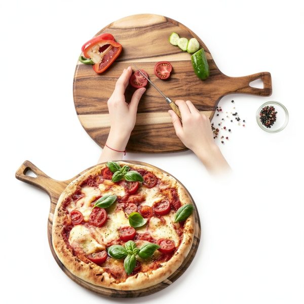 EVNSIX Acacia Wood Cutting Board Round Eco Friendly-2