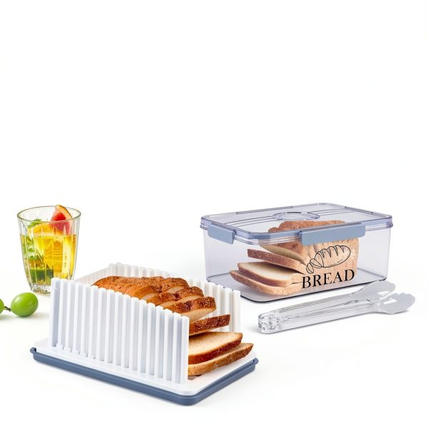 Gdfjiy Airtight Bread Slicer Box Large Plastic-1