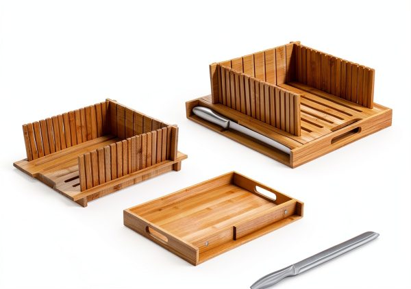 Bamboo Bread Slicer RYTOXILO Adjustable Square-1