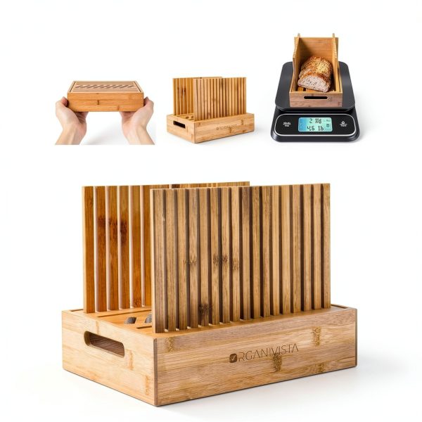 Bamboo Bread Slicer ORGANIVISTA Adjustable Manual-1