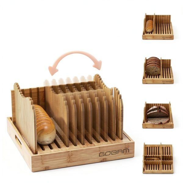 Bamboo Bread Slicer GOBAM Adjustable Kitchen Tool-2
