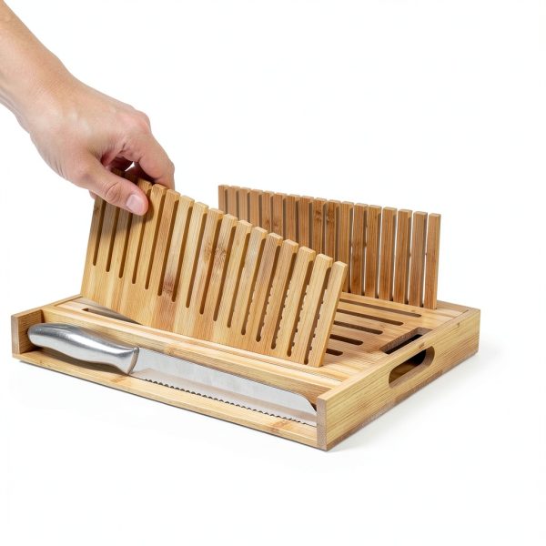 Bamboo Bread Slicer RYTOXILO Adjustable Square-3