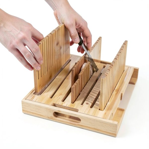 Bamboo Bread Slicer RYTOXILO Adjustable Square-6