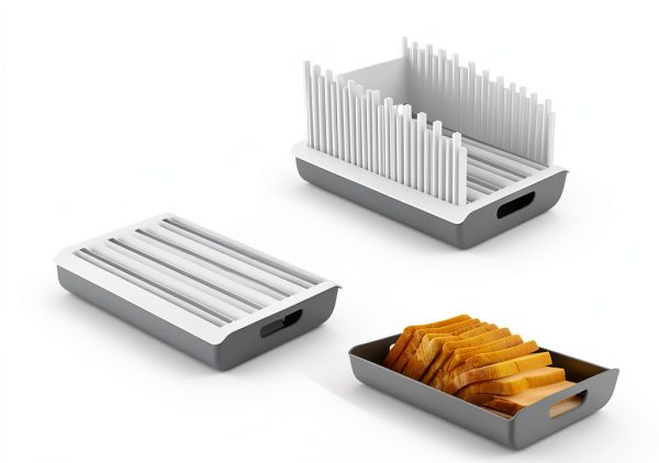 YONGAIJIA Bread Slicer Manual Stainless Steel Storage Tray-3