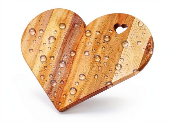 Patelai Acacia Wood Heart Cheese Board Eco Friendly-3