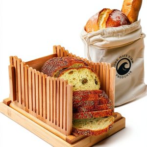 WUNDWAVE VIEW Bamboo Bread Slicer Eco Friendly Foldable-0