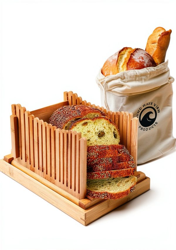 WUNDWAVE VIEW Bamboo Bread Slicer Eco Friendly Foldable-0