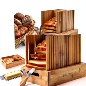 Bamboo Bread Slicer ORGANIVISTA Adjustable Manual-0