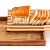 Wonderjune Acacia Wood Bread Board with Crumb Tray-0
