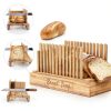 SECOAT Wooden Bread Slicer Kit Adjustable Storage Yellow-4