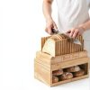 SECOAT Wooden Bread Slicer Kit Adjustable Storage Yellow-3