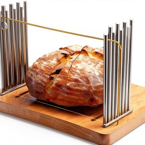 Bread Slicer Auxruen Beech Wood Stainless Steel-0