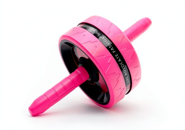 Pink Ab Roller BiJun ABS Wheel with Steel Frame-3