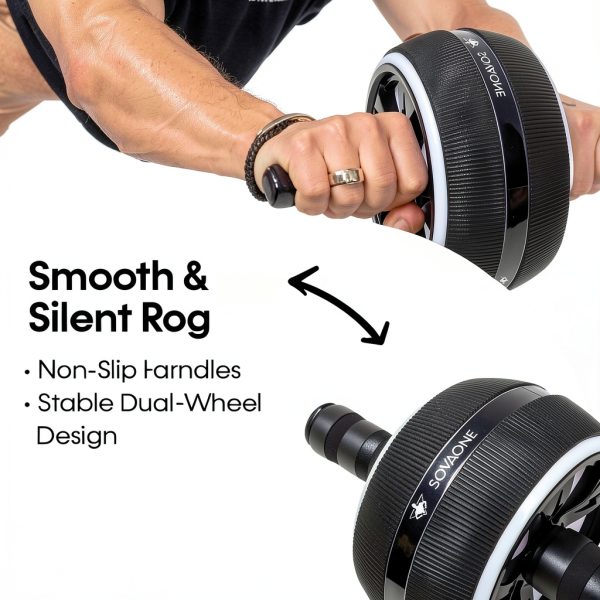 SOVAONE Stainless Steel Ab Roller for Home Gym-3