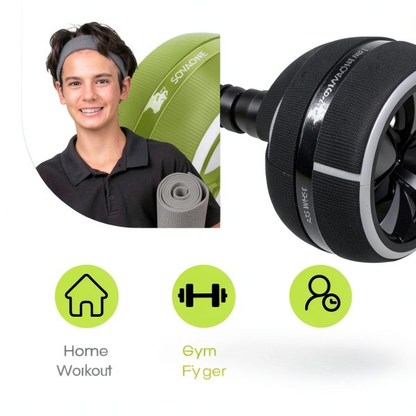 SOVAONE Stainless Steel Ab Roller for Home Gym-6