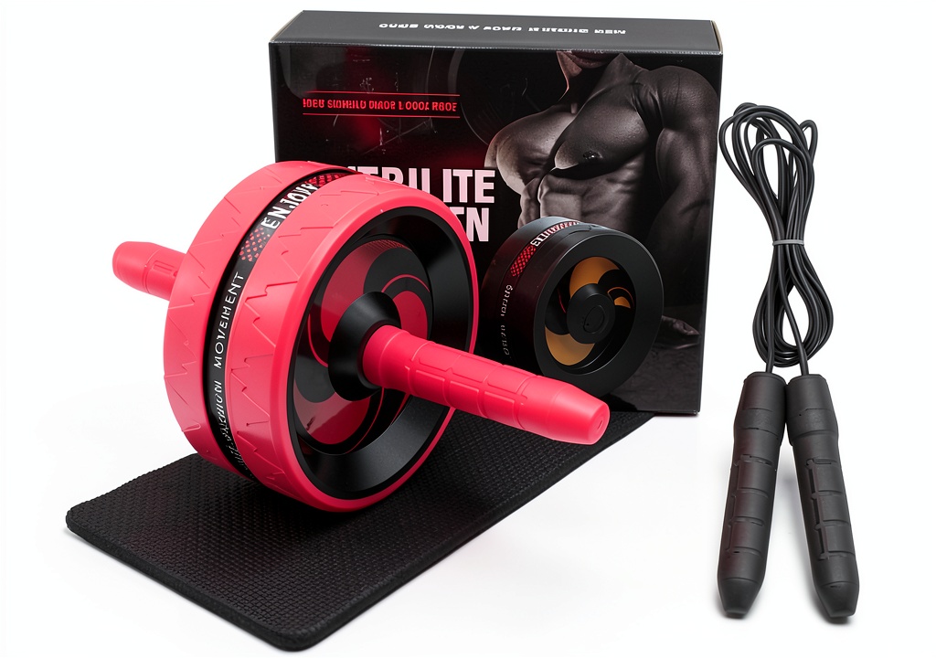Installing Pink Ab Roller BiJun ABS Wheel with Steel Frame on a wooden desk