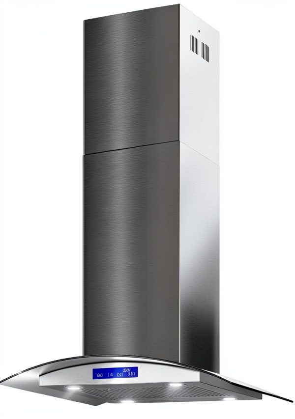 30 in. COSMO Lumin Island Range Hood 380 CFM Stainless Steel LED-8