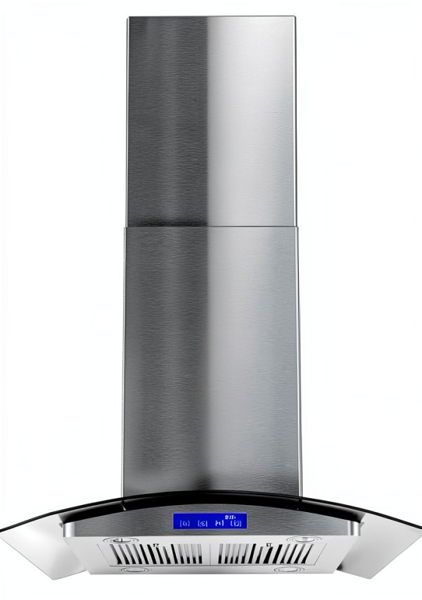 30 in. COSMO Lumin Island Range Hood 380 CFM Stainless Steel LED-0